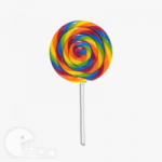Rainbow-swirl lollipop